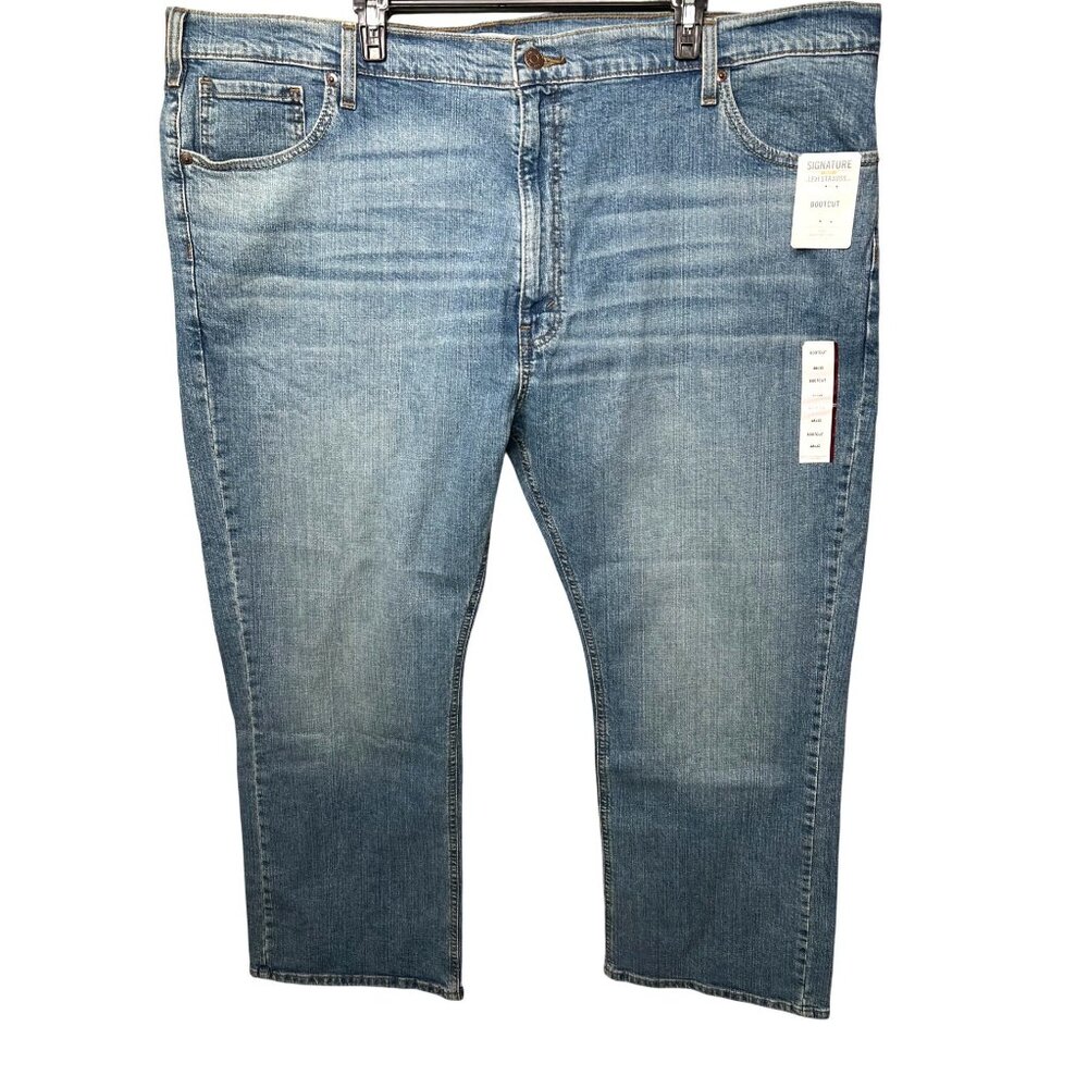 Signature Levi Strauss & Co. Mens Bootcut Jeans Blue Light Wash Denim 48/30 - Picture 8 of 13